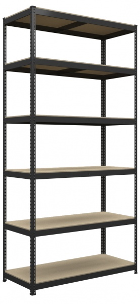 Стелаж 2200x900x600 мм Меткас Еталон чорний МДФ полиці 6 шт. фарбований (40535384)